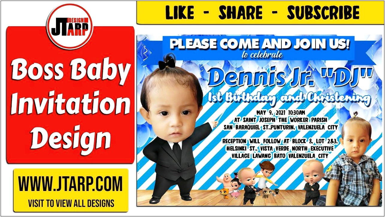 Free Boss Baby Birthday Invitation Template