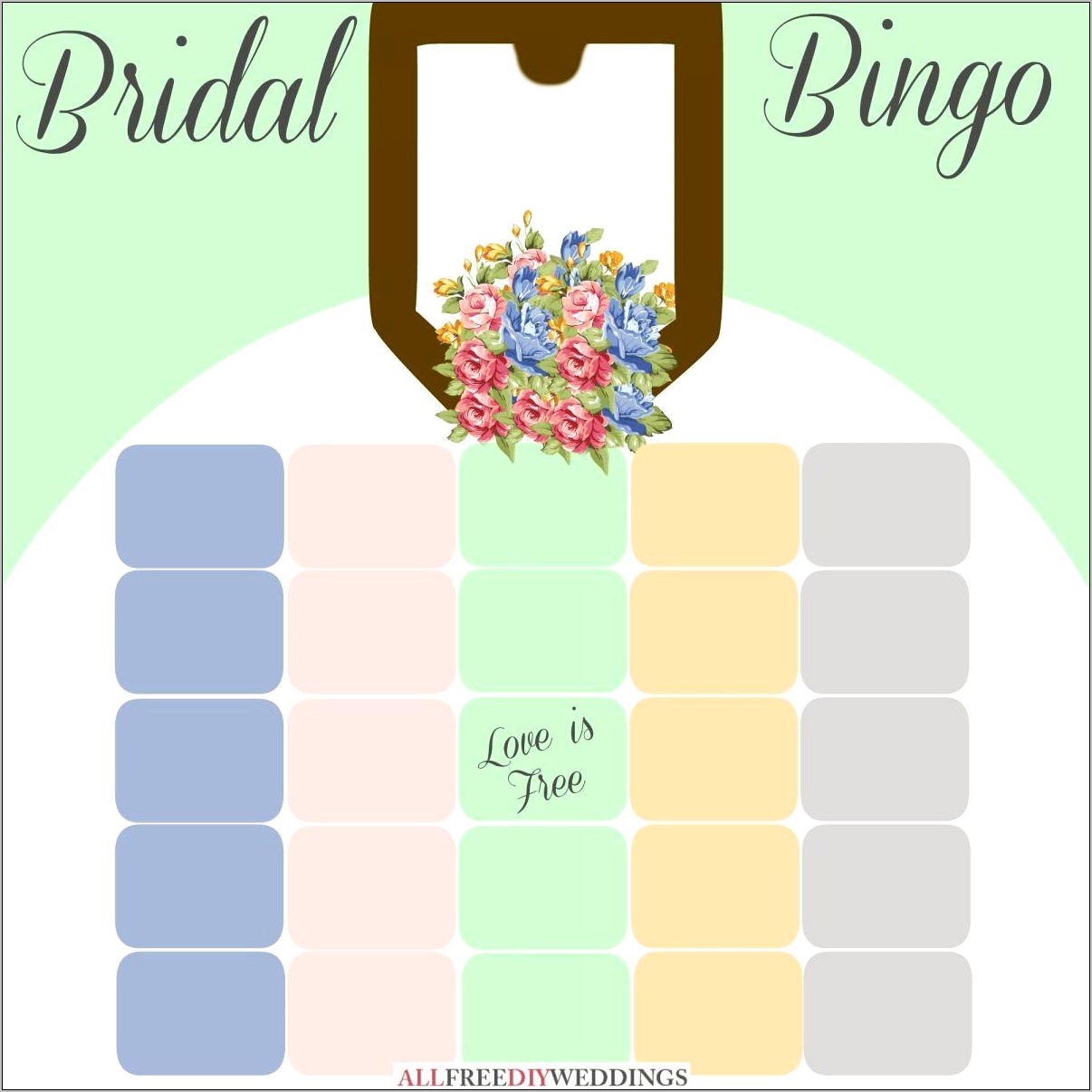 Free Bridal Shower Bingo Template Blank
