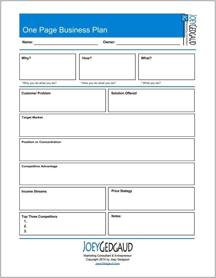 Free Business Plan Template Free Download