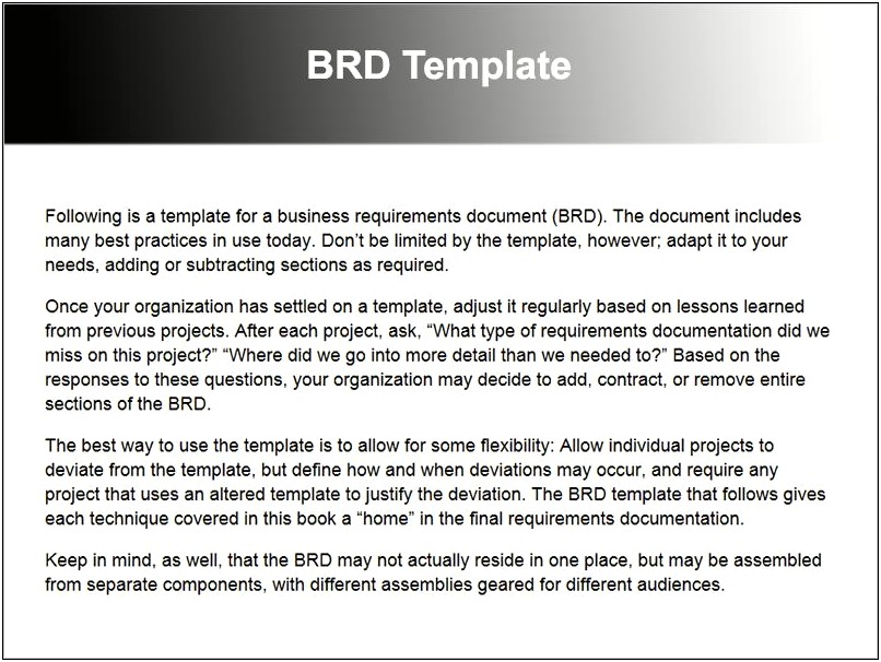 Free Business Requirements Document Template Word