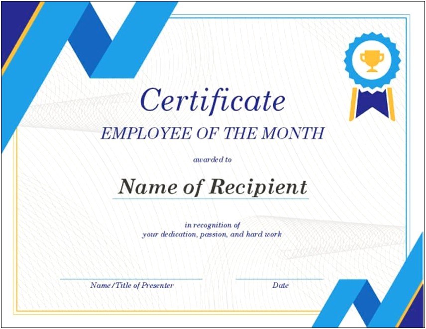 Free Certificate Of Completion Word Template
