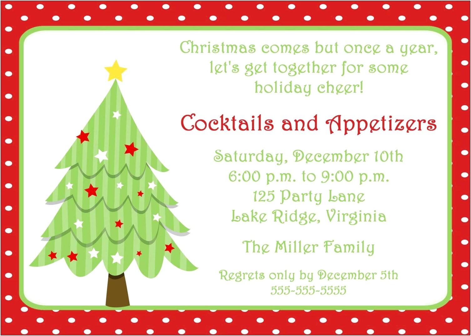 Free Christmas Dinner Party Invitation Templates