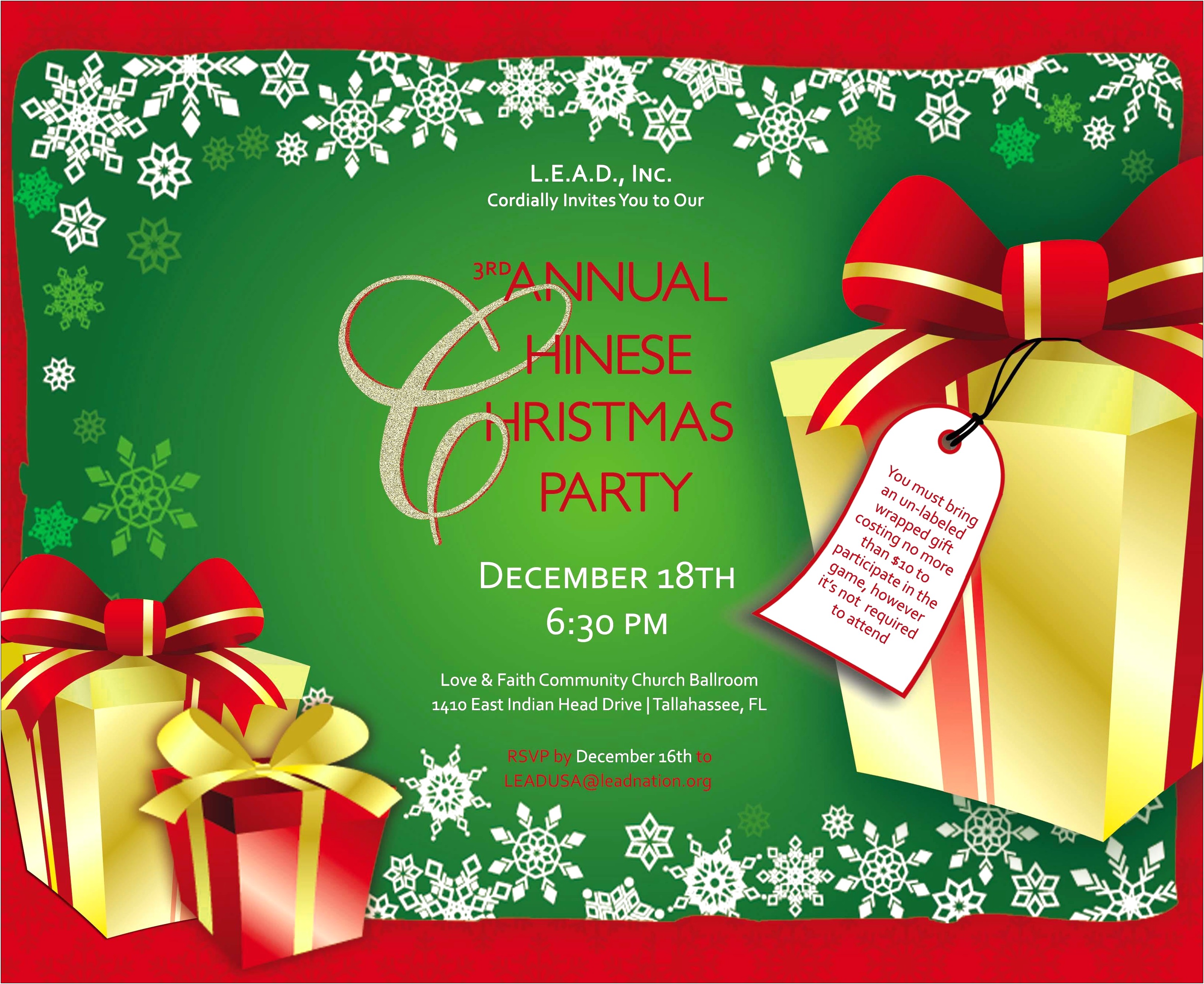 Free Christmas Holiday Party Flyer Template