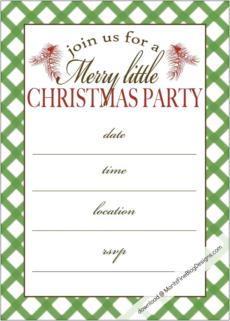 Free Christmas Party Invitation Template Photoshop