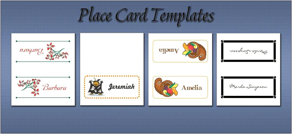 Free Christmas Place Card Template Word