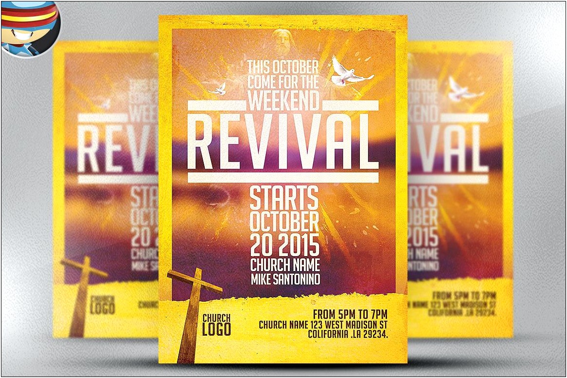 Free Church Revival Flyer Template Psd