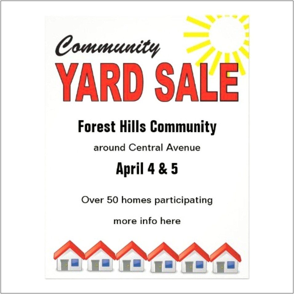 Free Community Yard Sale Flyer Template