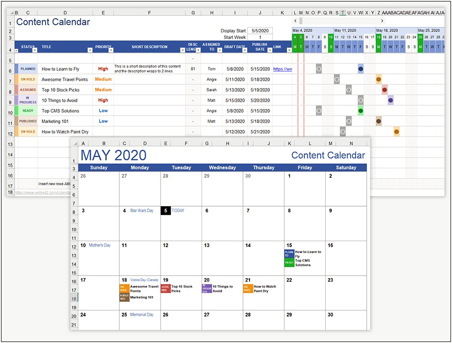 Free Content Calendar Template Google Sheets