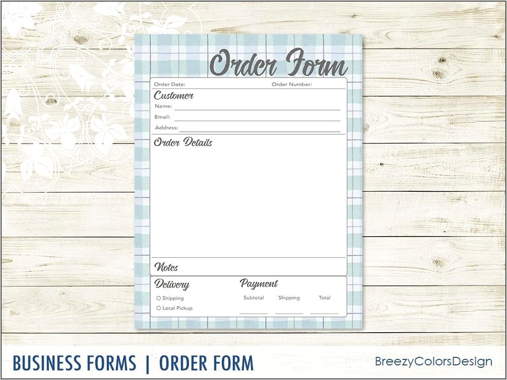 Free Craft Show Order Form Template