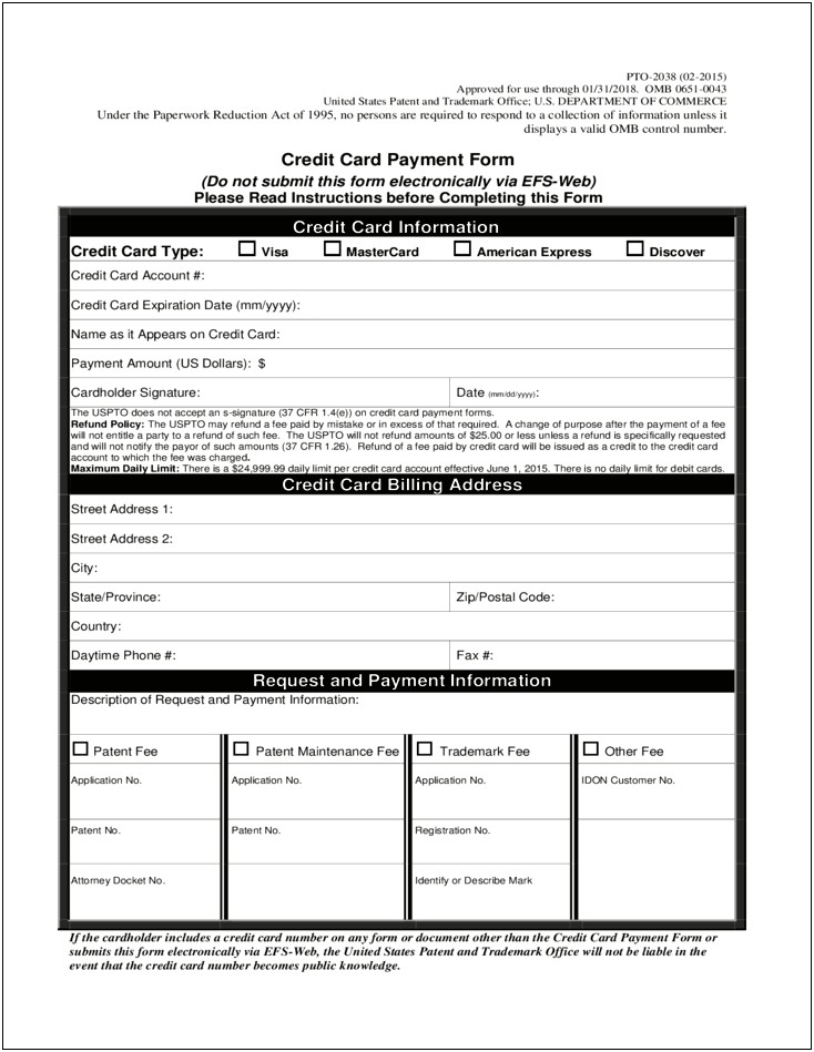 Free Credit Card Payment Form Template