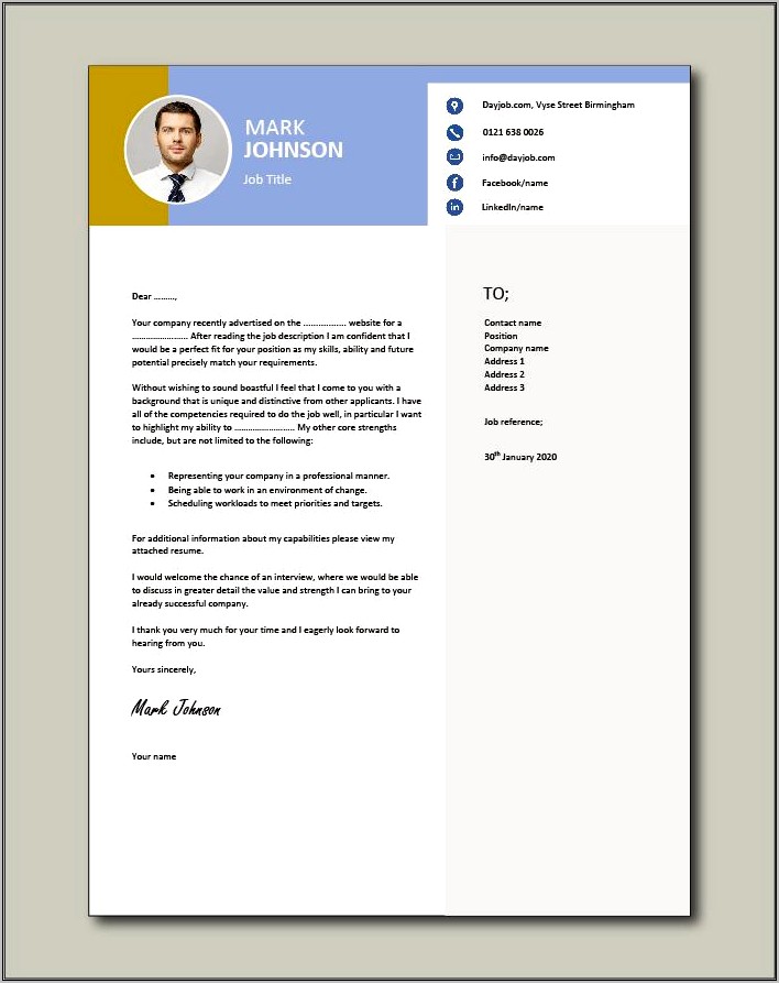 Free Cv And Cover Letter Template