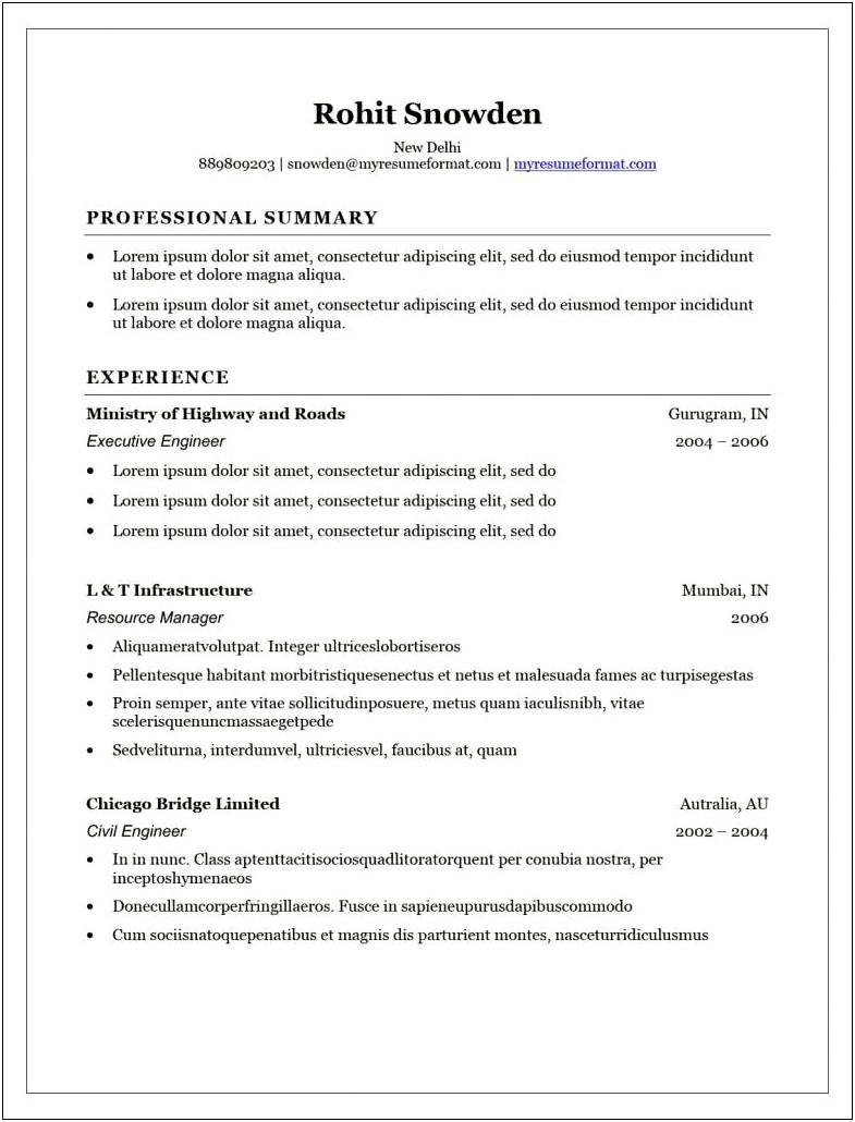 Free Cv Template Word Document Download