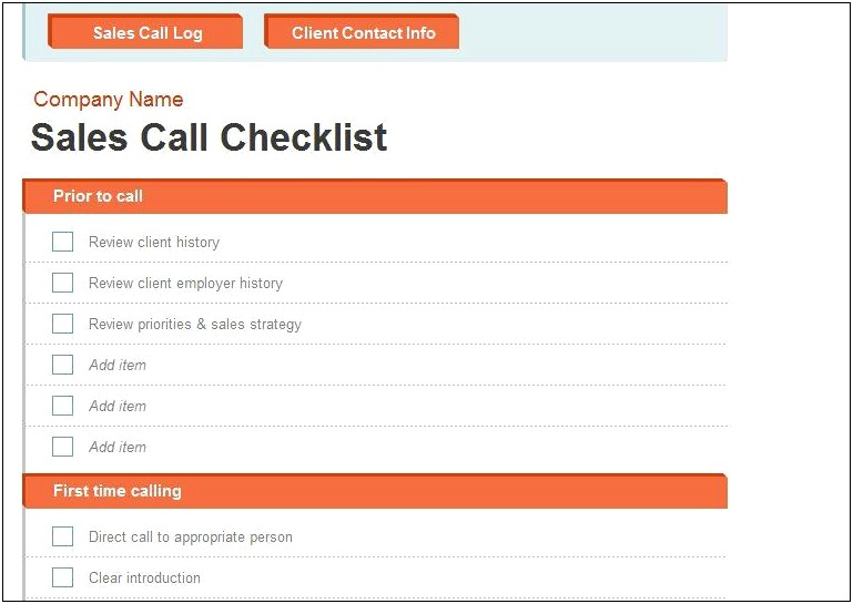 Free Daily Sales Call Report Template