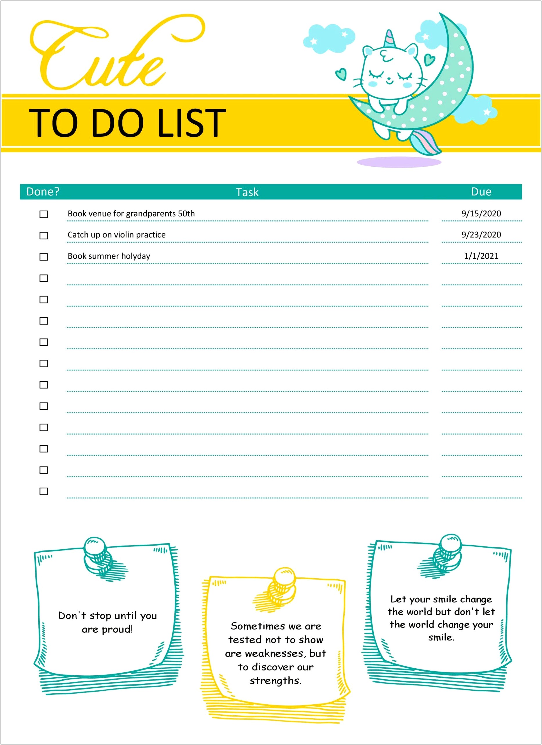 Free Daily To Do List Template