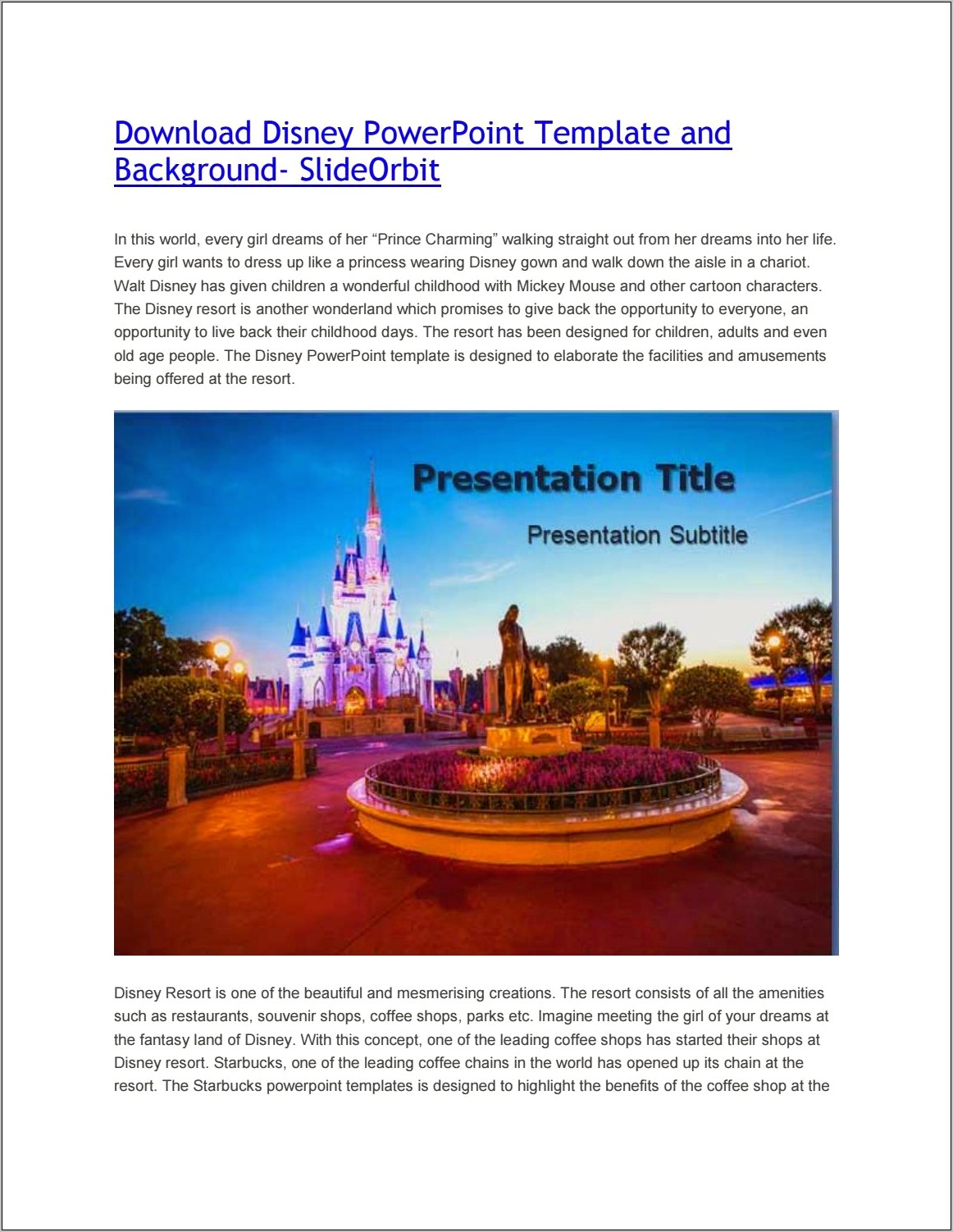 Free Disney Powerpoint Templates And Backgrounds