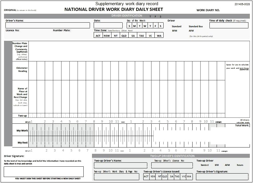 Free Driver Daily Log Sheet Template