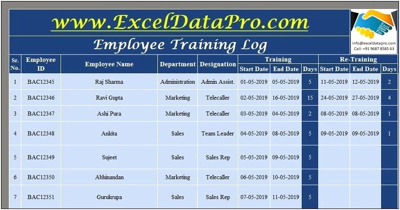 Free Employee Database Template In Excel