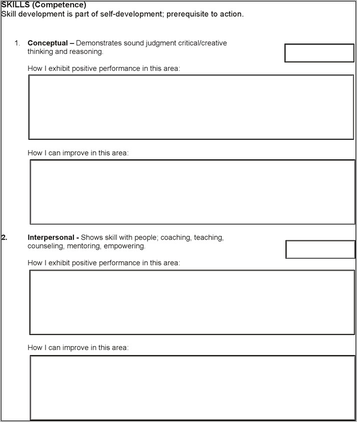 Free Employee Self Evaluation Template Forms
