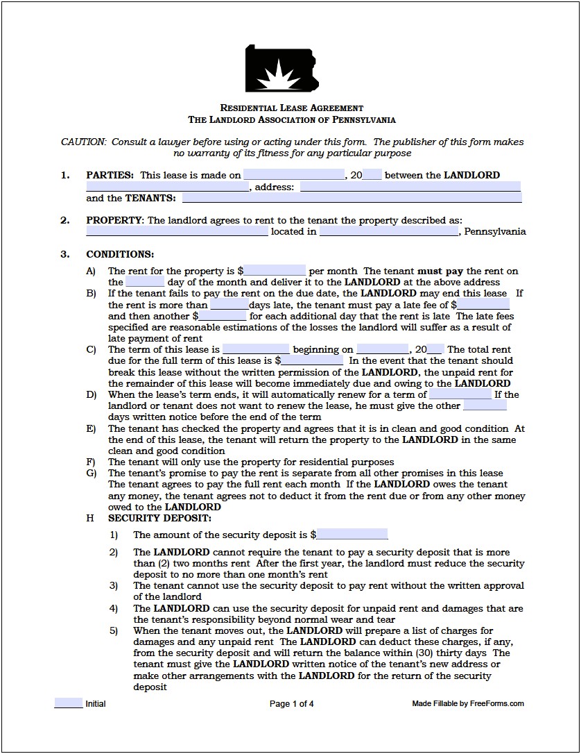 Free Equipment Lease Agreement Form Template