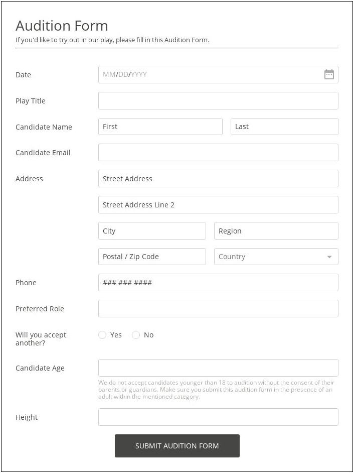 Free Event Registration Form Template Word