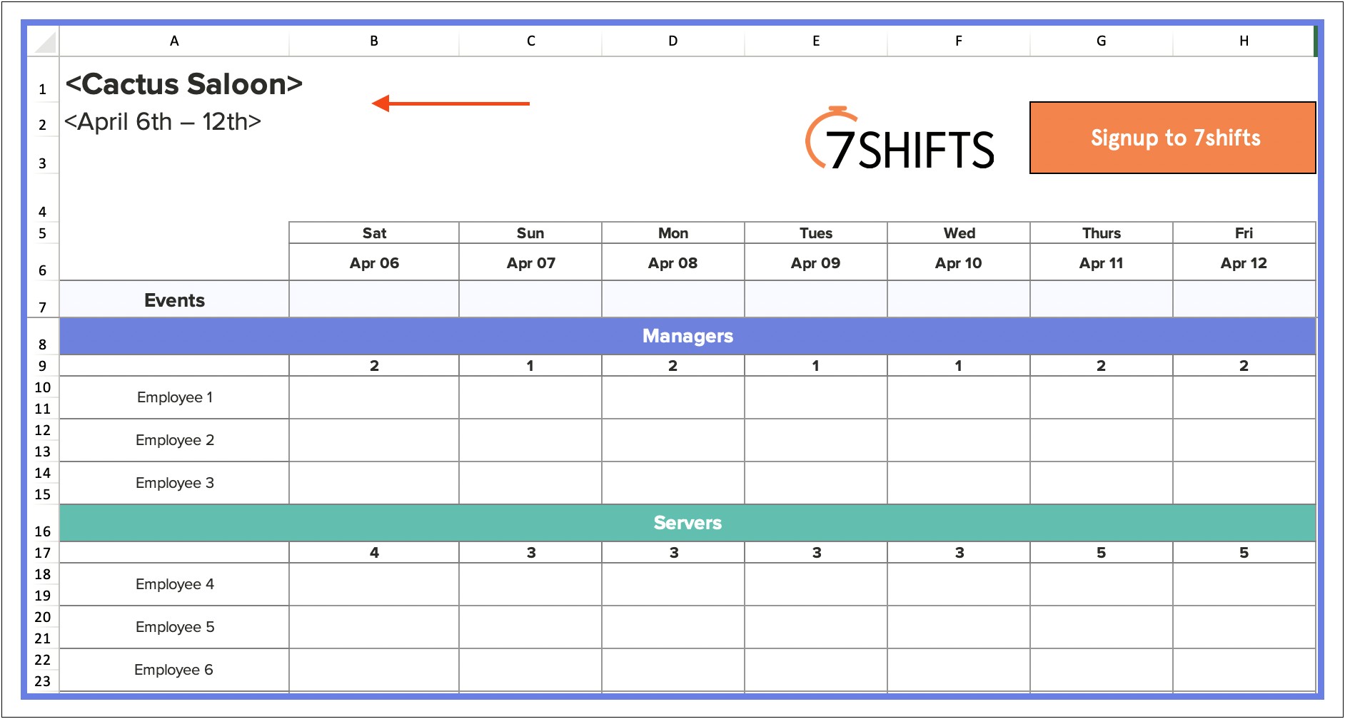 Free Excel Template For Employee Scheduling