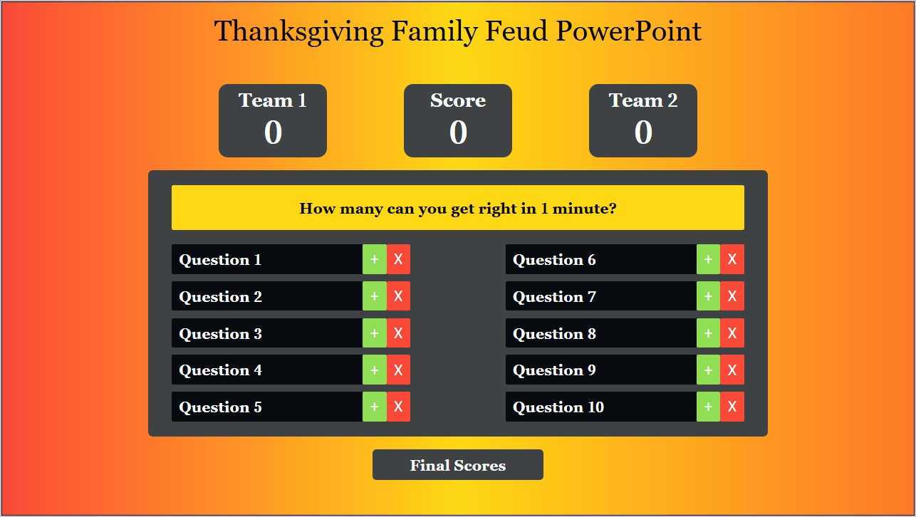 Free Family Feud Powerpoint Template Ppt