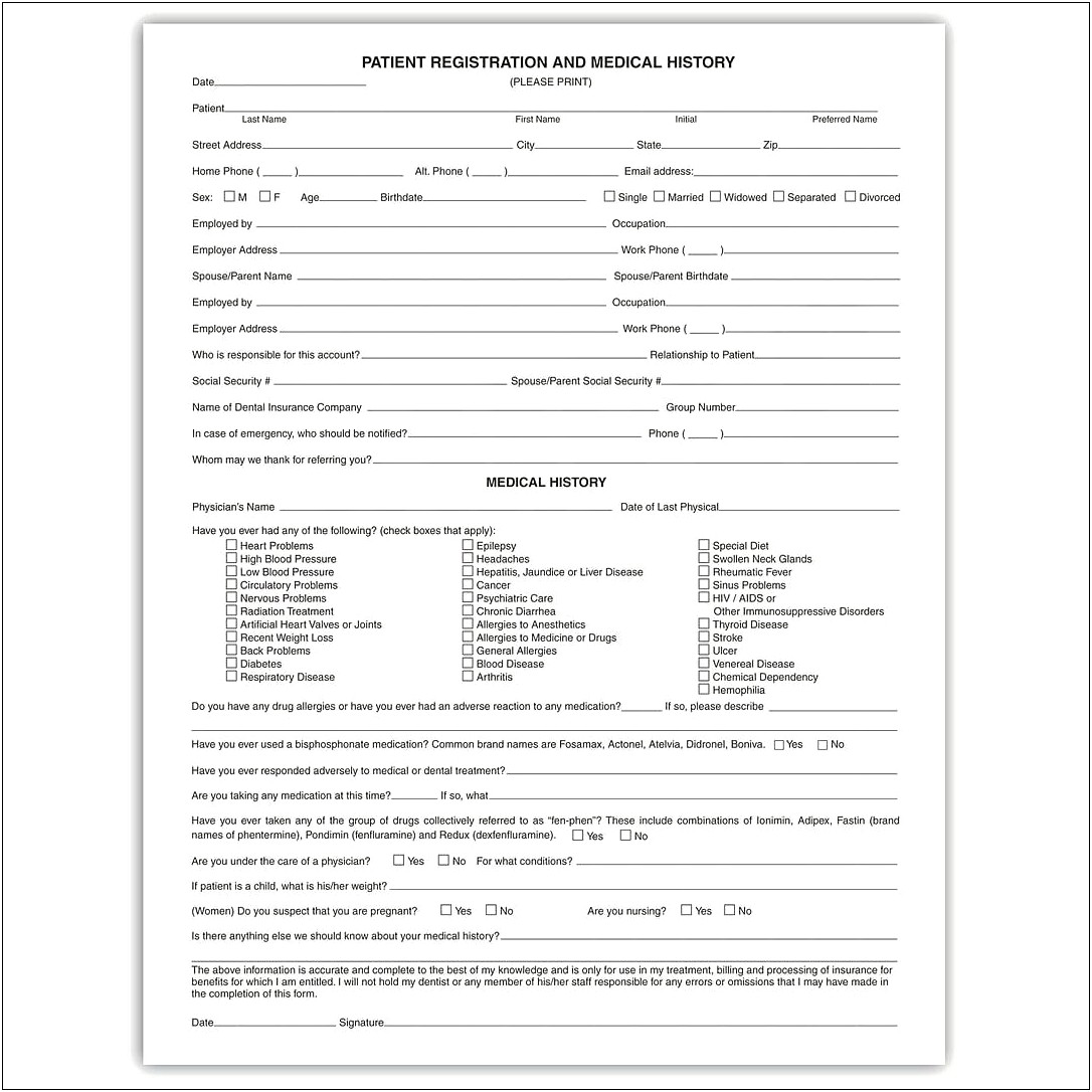 Free Family Medical History Questionnaire Template