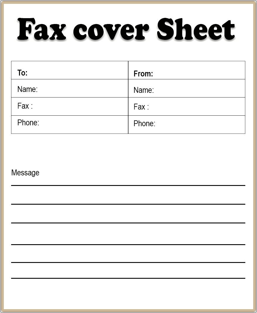 Free Fax Cover Sheet Template Pdf