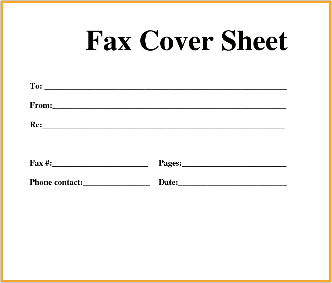 Free Fax Sheet Cover Letter Template