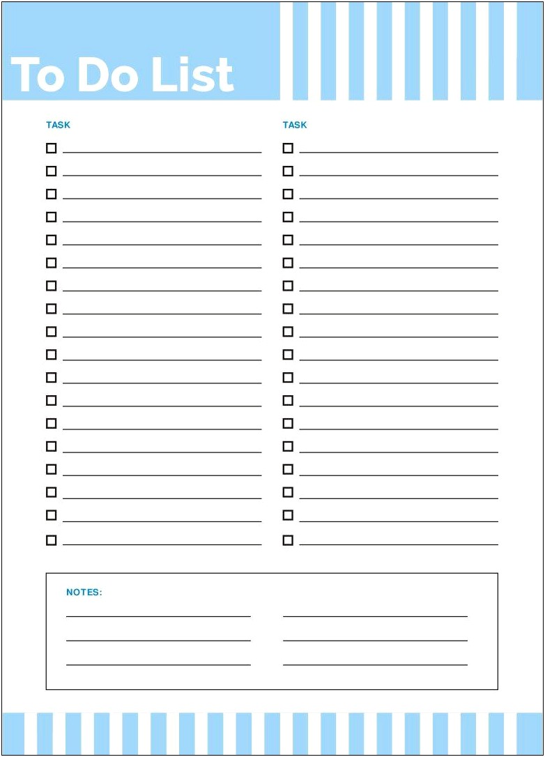 Free Fillable To Do List Template