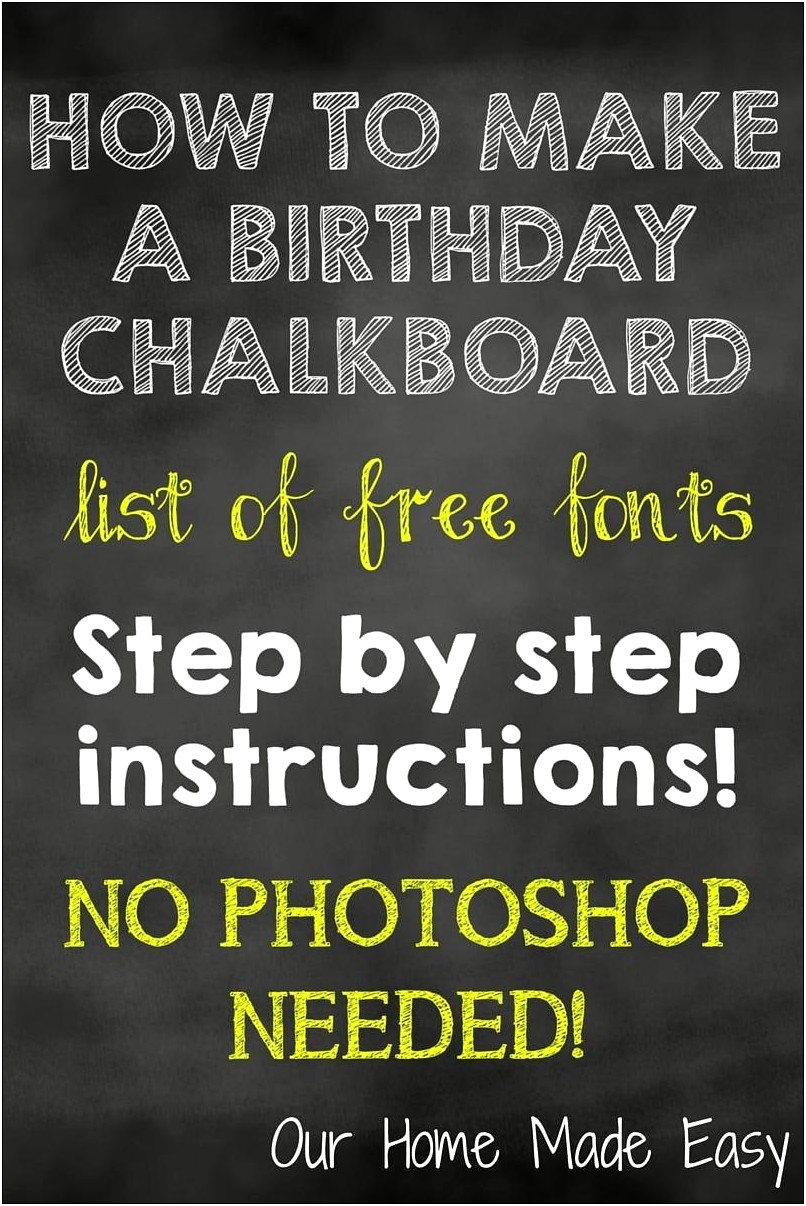 Free First Birthday Chalkboard Poster Template