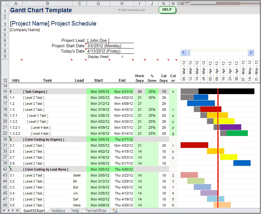 Free Gantt Chart Template Excel 2010