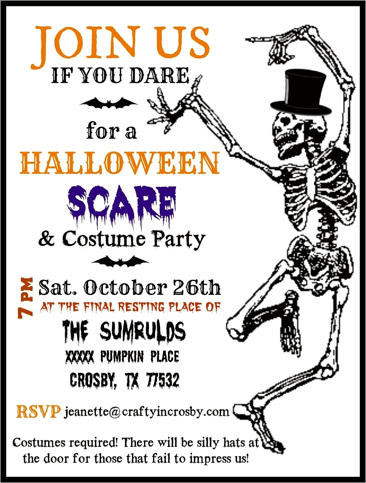 Free Halloween Costume Party Invitations Templates