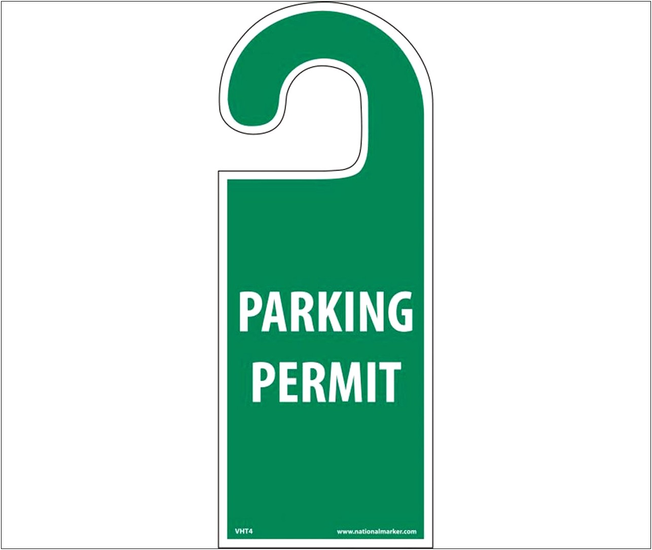 Free Hanging Parking Permit Template Word