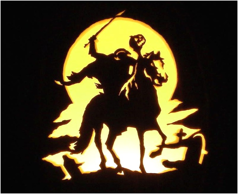 Free Headless Horseman Pumpkin Carving Template
