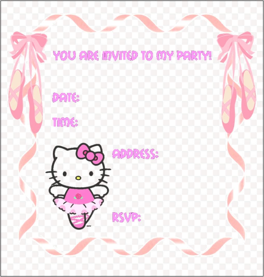 Free Hello Kitty Party Invitation Templates