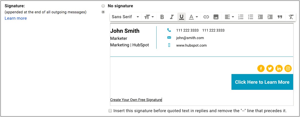 Free Html Email Signature Template Code
