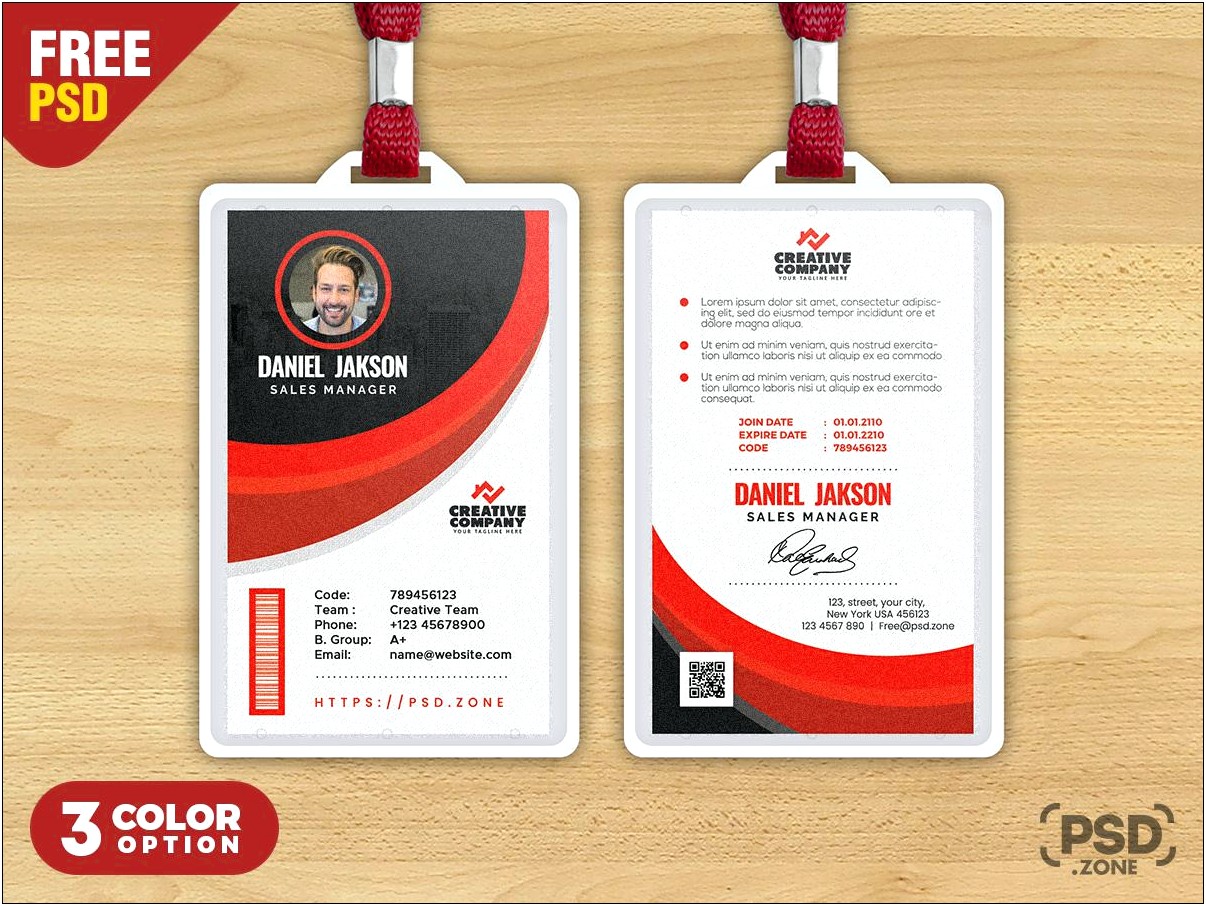 Free Id Card Template Psd Download