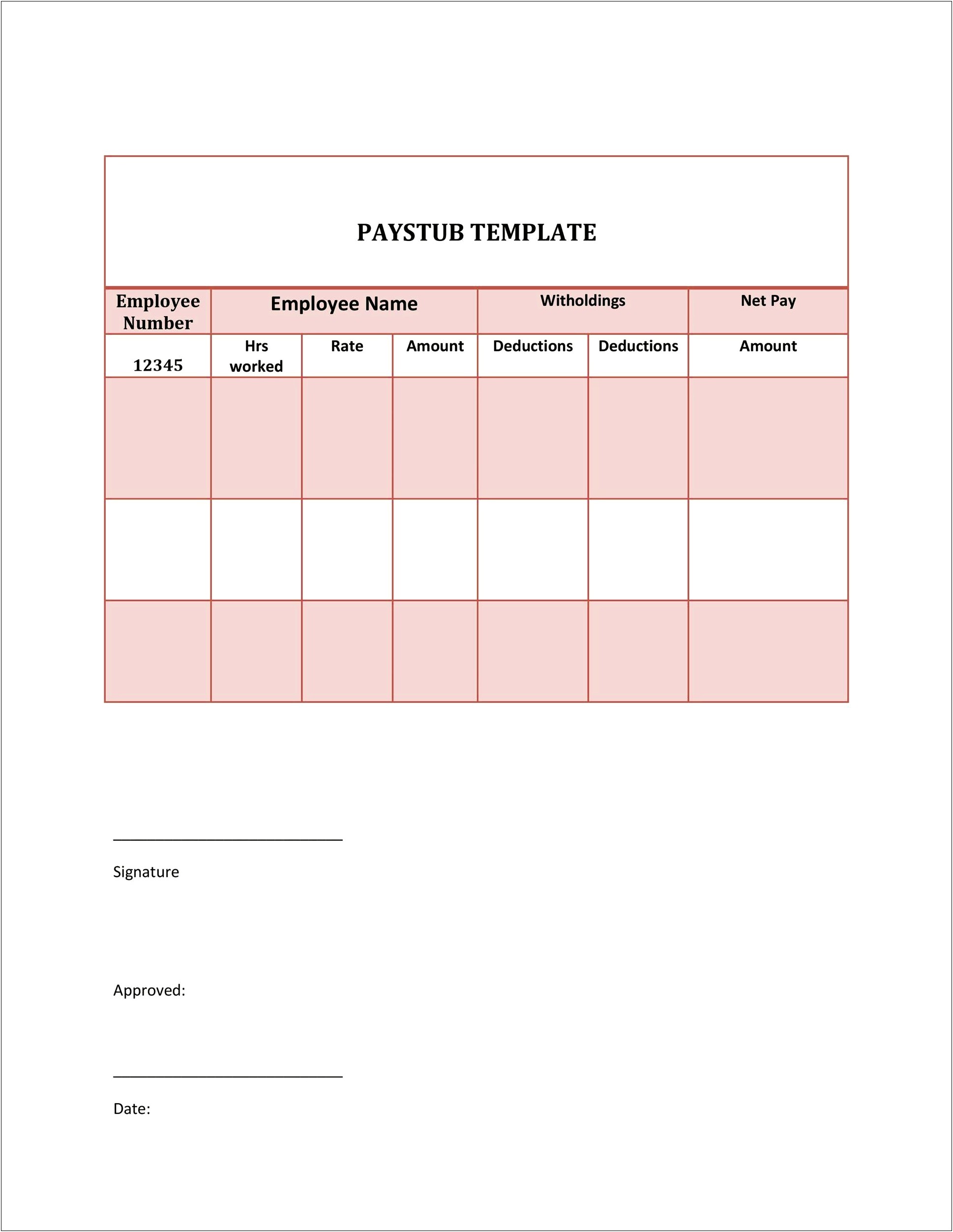 Free Independent Contractor Pay Stub Template
