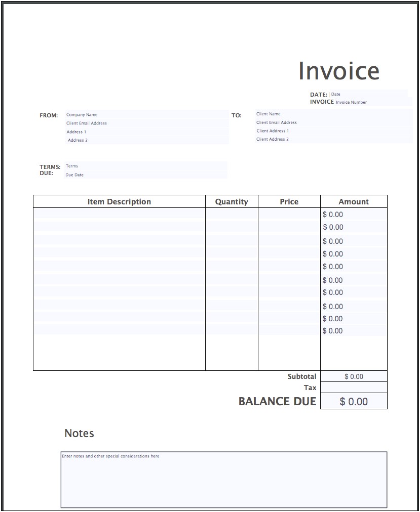 Free Invoice Template For Hours Worked