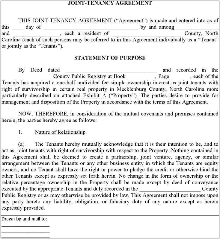 Free Joint Property Ownership Agreement Template