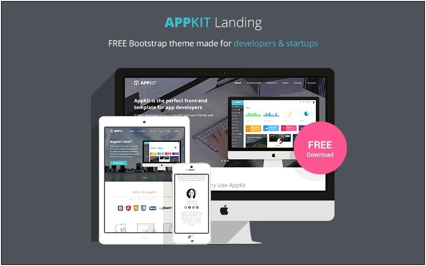 Free Landing Page Templates Bootstrap 4