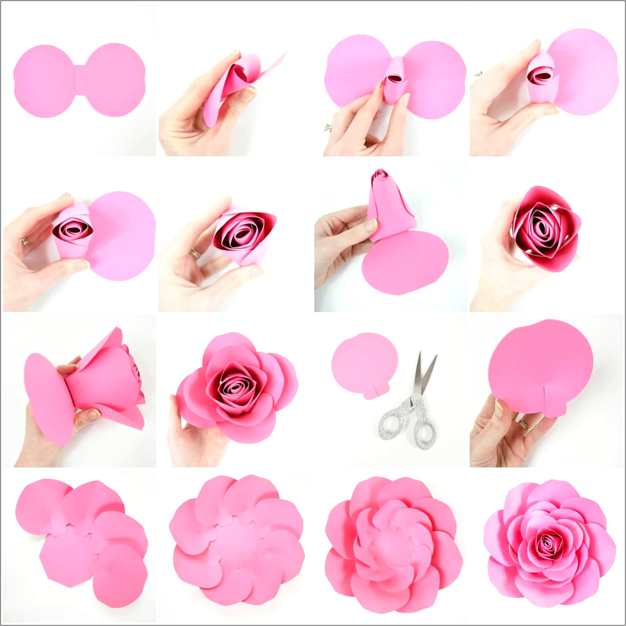Free Large Rose Paper Flower Template
