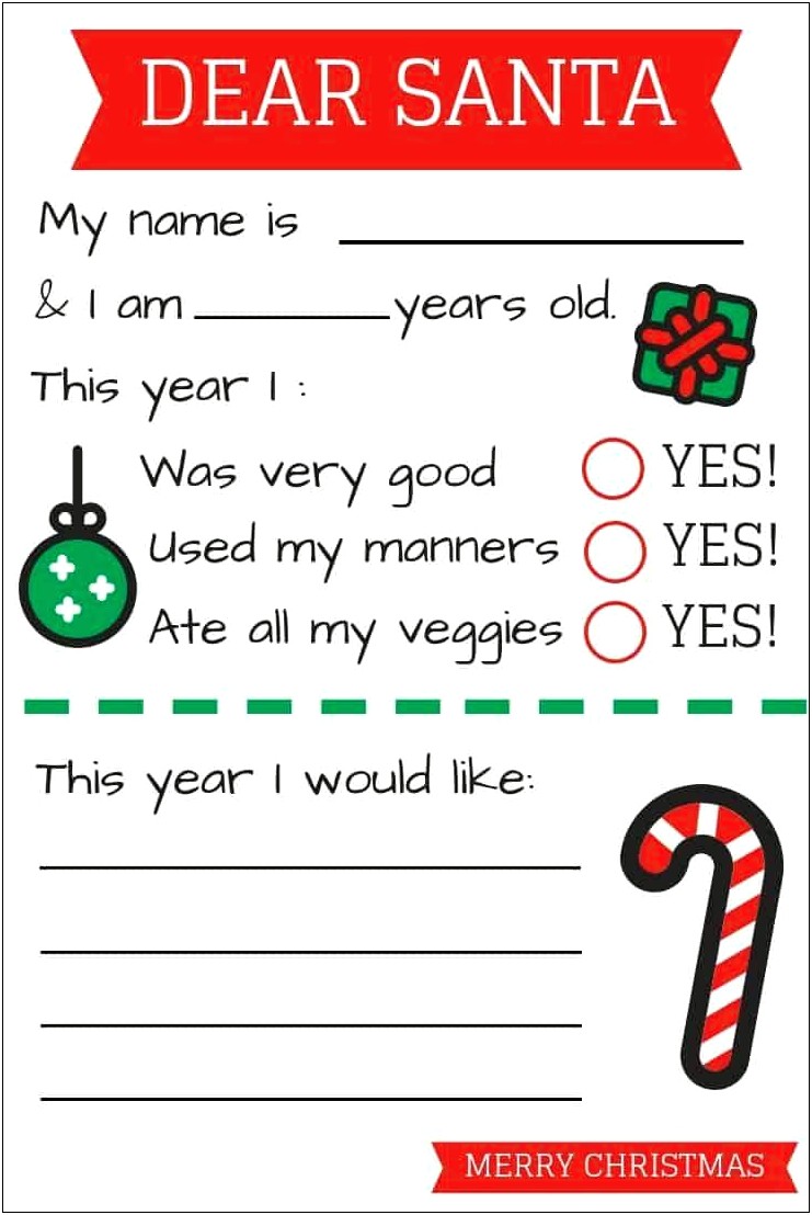 Free Letter From Santa Template Pdf