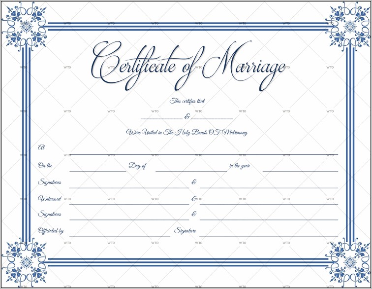 Free Marriage Certificate Template Microsoft Word