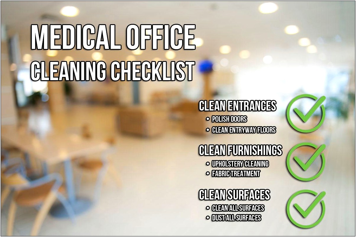 Free Medical Office Cleaning Checklist Templates