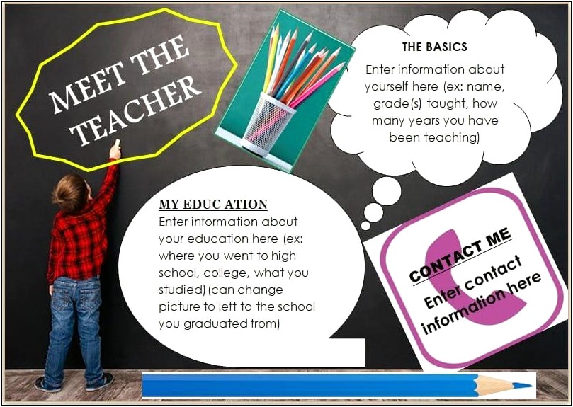 Free Meet The Teacher Template Pdf