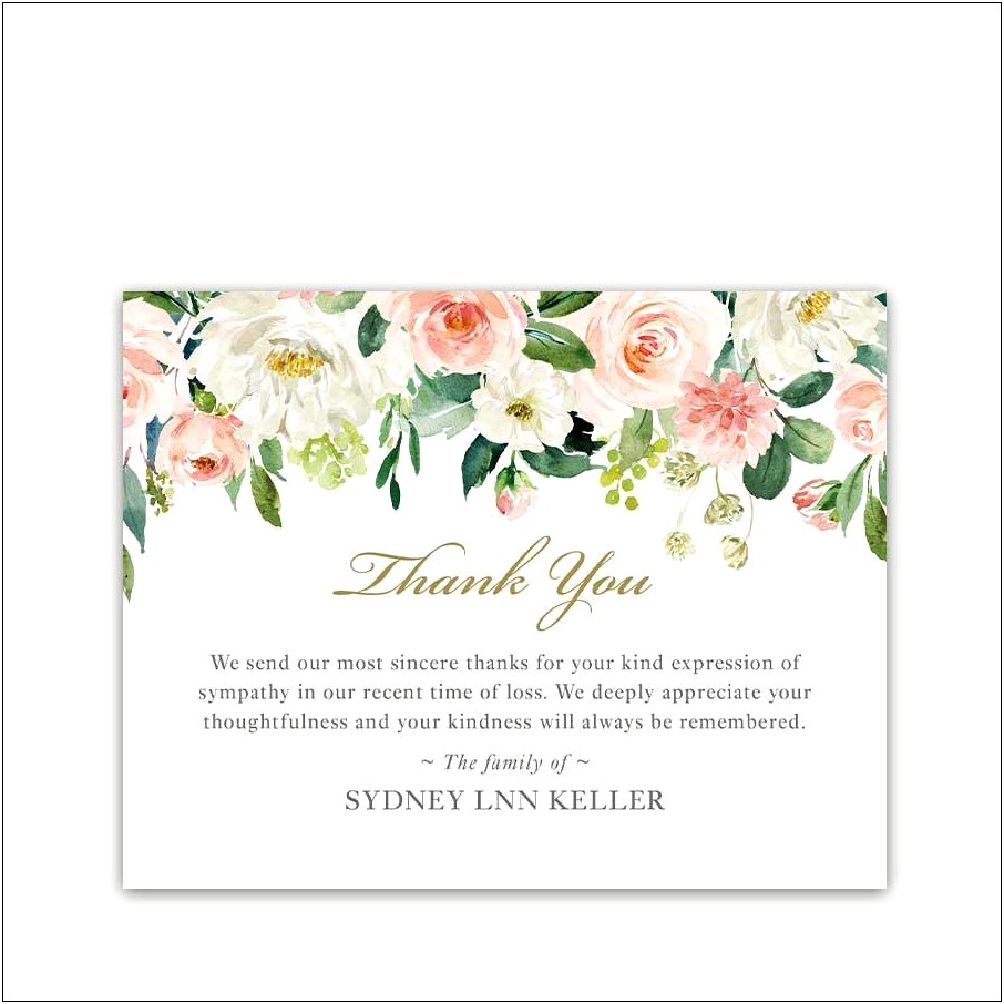 Free Memorial Thank You Card Template
