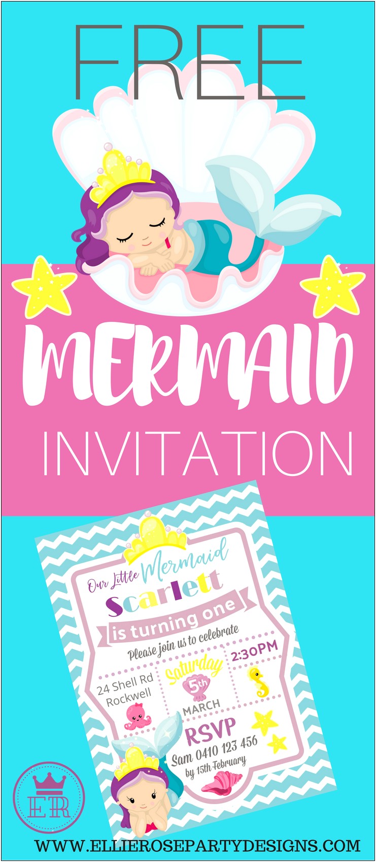 Free Mermaid And Pirate Invitation Template