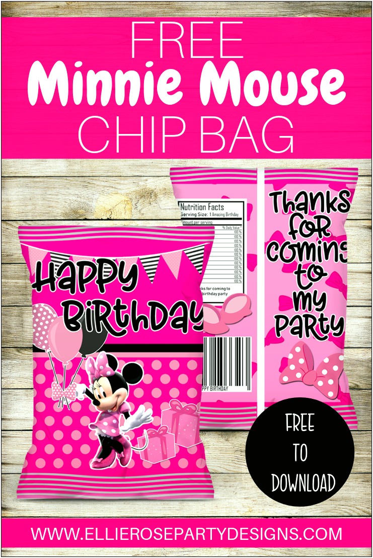 Free Mickey Mouse Chip Bag Template